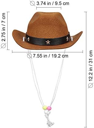 Balacoo Pet Dog Cowboy Hat West Cap Hat Hat Cheeddress Acessórios de fantasia de cowboy para gato de cachorro
