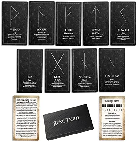 Caspian Enterprise Viking Rune Tarot Deck com Instruções e Caixa - 22 Cardes Complete Deck completo e quatro