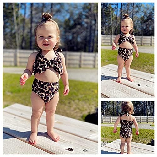 Aalizzwell Baby Girl Bathing Suit, meninas de criança de duas peças de maiô de biquíni de biquíni de nadar