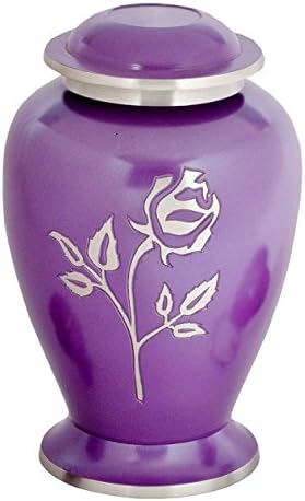 Memoriais 4U Purple Pearl Rose Brass Cremação urna para cinzas humanas - rosa urna - Urna funerária adulta