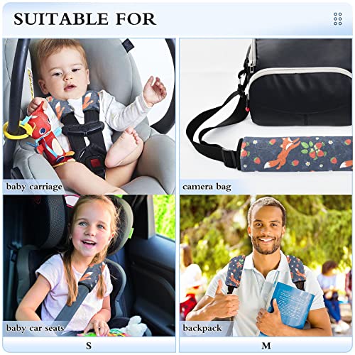 Foxes Strawberries Capas de alça de assento de carro para crianças bebês 2 PCs tiras de assento de carro
