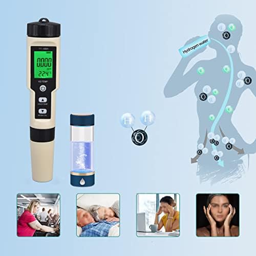 Testador de água, teste de hidrogênio caneta de alta sensibilidade Litada LCD LCD Medidor de hidrogênio