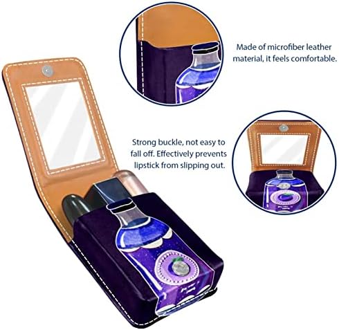 Oryuekan maquiagem batom titular mini bolsa de viagem bolsa de cosméticos, organizador com espelho para uma