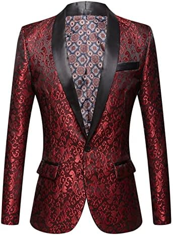 Jaqueta de smoking floral de luxo masculino Paisley Jacquard Shawl Lapel Dress Terne Blazer Blazer Coat Blazer