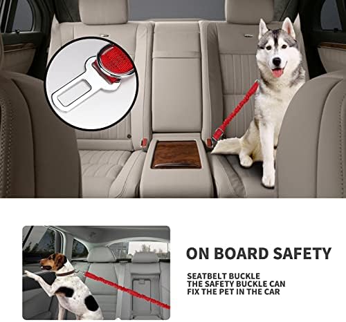 Moatoo Dog Car Leash, cinto de segurança para cães com bungee elástico | Acessórios para viagens de carro para