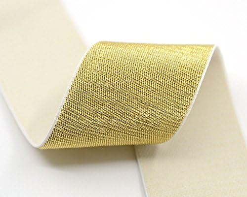 Strapcrafts de 2 polegadas de largura de ouro macio e prata elásticos em 3 jardas, elástica de cintura,