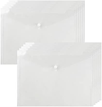 10 envelopes plásticos de embalagem, pastas de arquivo de tamanho Ekvinor A4