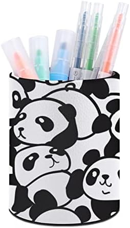 Pandas Pandas PU Punto de lápis redondo de copo de copo de caneta Organizador de mesa para escritório