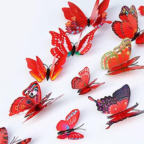 24pcs 3d decalques de parede de borboleta decoração removível decoração de borboleta para garotas
