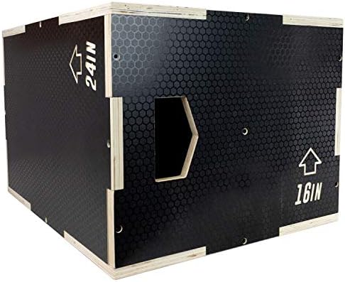 Ultra Fitness Gear Plyo Box - Anti -Slip Wood 3 em 1 Plocada Plyométrica Caixa para Treinamento - Agachamento, Epset