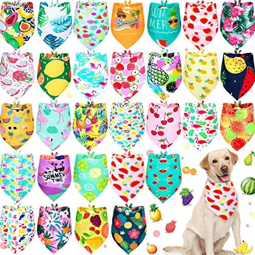 30 pacote primavera no verão de cães de cachorro bandanas lenços de cachorro de triângulo macio de poliéster