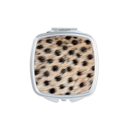 Design de penas de leopardo espelho portátil composição de bolso portátil vidro de dupla face