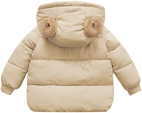 Baby Winter WhiS grossa quente jaqueta acolchoada Sherpa lã capuz casaco com orelha de urso parka