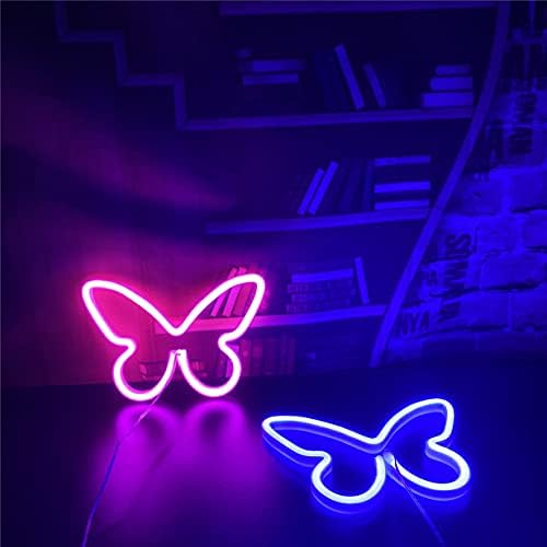 Qiaofei LED Butterfly Neon Sign Luzes pendurados em neon decorativo Usb ou bateria operada para