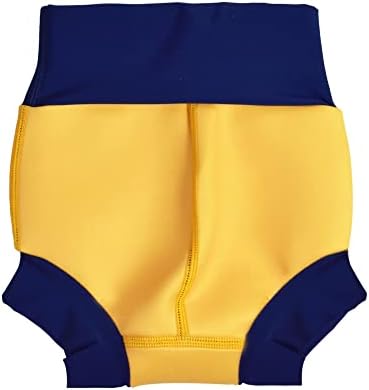Splash sobre fralda de natação feliz, amarelo e marinha, 4-5 anos
