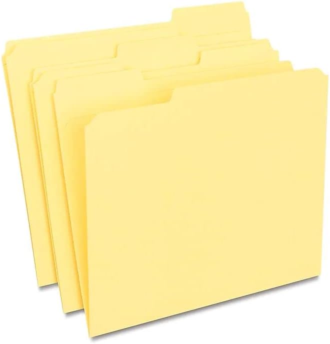 1 Manilla, pastas de letra da pasta do arquivo amarelo, pastas com abas, aba amarela 1/3 cortada, 30 pcs