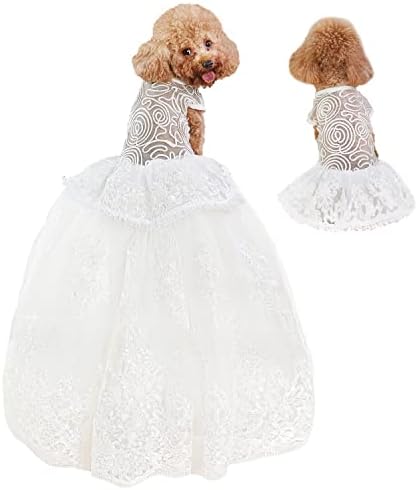 Dog Lace Gold Glitter Dress Princess Tutu Skirt para pequenas e médias cães de garotas de estimação