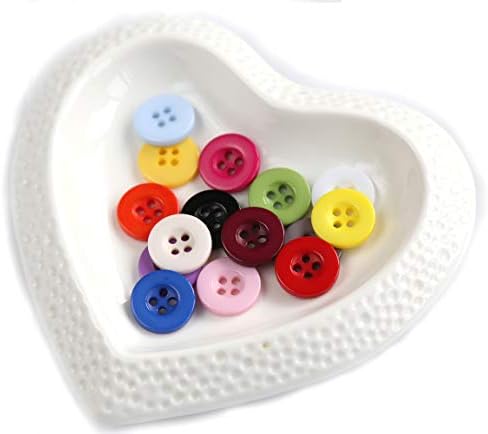 Ganssia Mix de 5/8 polegadas 15 Botões de cores para costurar 4 orifícios Botão de resina para