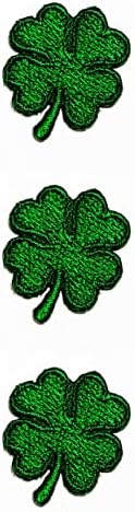 ONEX 3PCS. Tamanho pequeno Irlanda verde Irlanda quatro folhas Clover Patch Apliques bordados