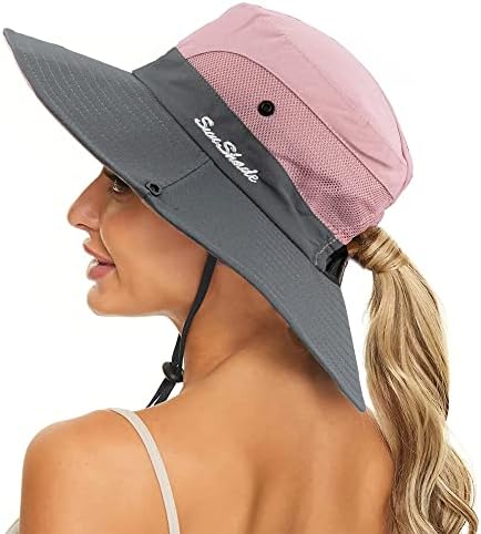Raio de cavalo de chapéu solar de verão feminino-Capéu dobrável de largura de malha de proteção UV