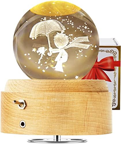 Crystal Ball Globe Solar System Music Box Led Night Light Lamp, Melhor Decoração Presentes Para Pai, Marido