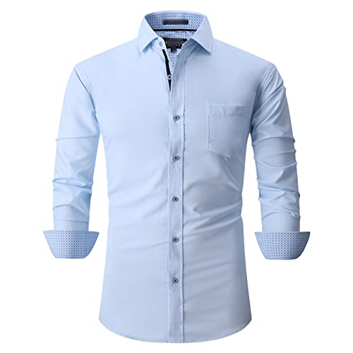 Camisa de vestido sem rugas casuais masculina Butão de fibra de bambu camisetas sólidas manchas de