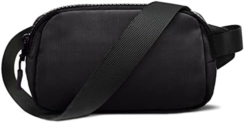 Mini Mini Fanny Packs para homens Men Men Black Belt Bag 0.7l Sacos de Crossbody impermeabilizados com tiras ajustáveis