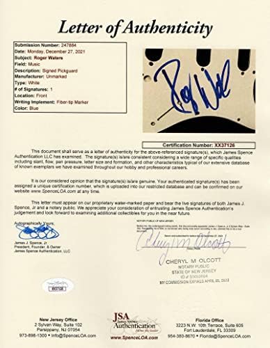 Roger Waters assinou o autógrafo em tamanho real guitarra elétrica B com James Spence JSA Carta de autenticidade
