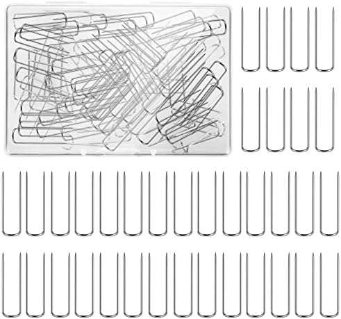 Grevosea 100 peças Costura U-pinos pinos de garfo para alfinetes de artesanato de tecido Pinos