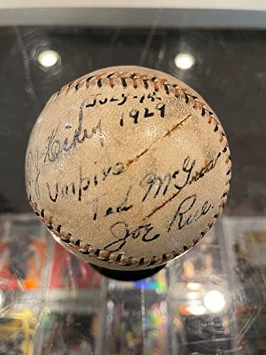 14 de julho de 1929 Ted McGrew Joe Rue Dual Árbeira assinada Wilson Baseball JSA - Bolalls autografados