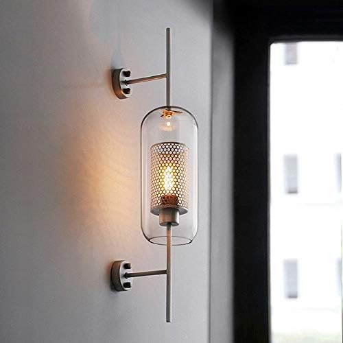 Kuyt industrial retro criativo de cabeceira jarra de vidro de parede luz vintage ferro e27 quarto