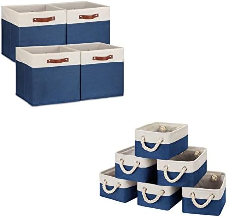 Bins de armazenamento de tecido temário para organizador de cubos 4 caixas de armazenamento de