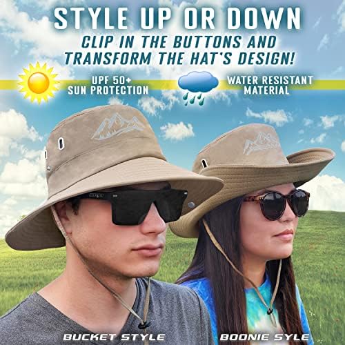 Mountain Sun Hat para aventura ao ar livre ventilou largura chapéu de boonie com tampa de safari ajustável