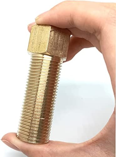 2pcs 1/2 g de encaixe de tubo de bronze, comprimento 70mm/2,7in, conector de rosca de cachimbo masculino