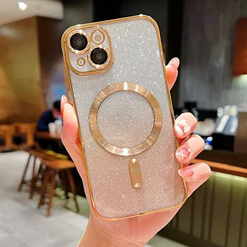Misscase Compatível com o iPhone 13 Magnetic Glitter Case com lente de câmera Protetor de proteção