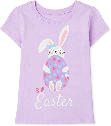 Camisas de Páscoa para crianças meninas coelhas de coelho camisetas gráficas infantis crianças tops de coelho