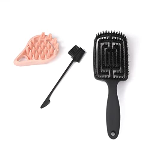 Conjunto de escova de cabelo de 3 peças, escova de shampoo molhado e seco, conjunto de penteado de cabelo,