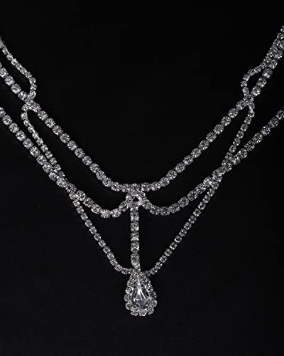 Chargances Silver Bridal Crystal Chead Chain com Teardrop Diamond For Women Bride Wedding Hair
