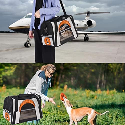 Portador de animais de estimação Funny Cartoon Robot Orange Orange Soft-sideal Travel Travels for