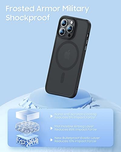 Caso magnético de Benks para iPhone 14 Pro Max [Military Shopfrof], compatível com MagSafe, PC translúcido