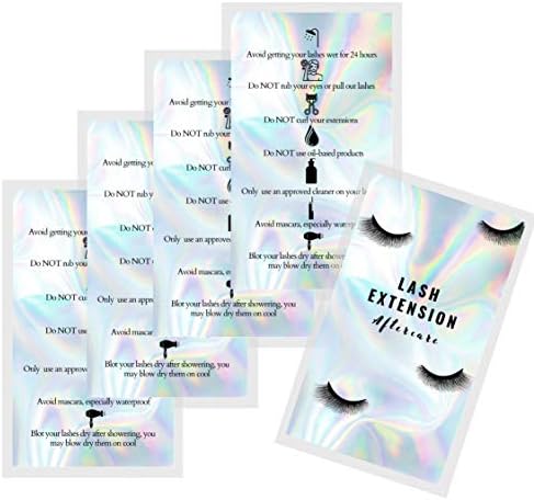Cartões de Instruções de After cuidados com extensão de cílios | 50 pacote | Tamanho do cartão de visita