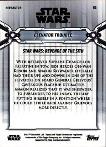 2019 Topps Chrome Star Wars Legacy Refractor 53 Anakin/Obi-Wan Cartão de negociação de problemas de