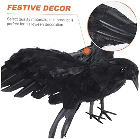 Bestoyard 12 pcs simulação corvo fora de crianças brinquedos pretos decoração de casa preta decoração