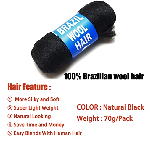 Cabelo de lã brasileira Fio acrílico Cabelo de lã brasileira Para tranças de crochê africana/tranças