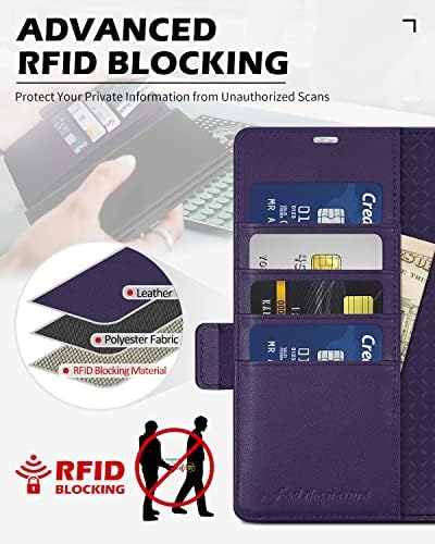 Caso Shieldon para Galaxy S23 Ultra 6,8 , Caixa de carteira de couro genuíno com RFID Bloqueio de bloqueio