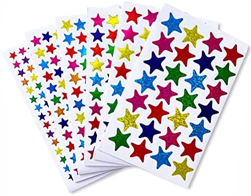 Kenkio 4360 Contagem a laser Shiny Sparkle Star adesivos coloridos adesivos autônomos adesivos para crianças