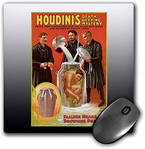 3drose 8 x 8 x 0,25 vintage houdinis Definando mistério ilusionista publicidade poster mouse pad da