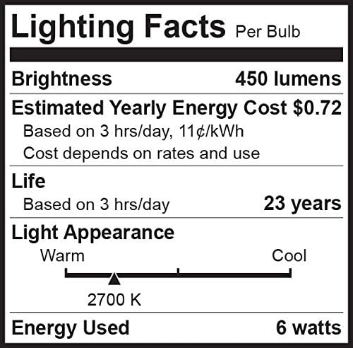 Lâmpadas LED de 40 watts LED de Bioluz 2700k Branco quente 6 watts = 40W Lâmpadas LED não-minimizáveis ​​A19