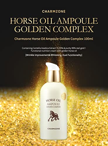 Charmzone Mayu Horse Oil e Gold Intense Hidration Face Ampoule e Reparar Creme Hidratante Golden Complex