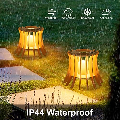 LivinLarge simples japonês lâmpada de vento de piso de bambu portátil lâmpada solar portátil ornamentos